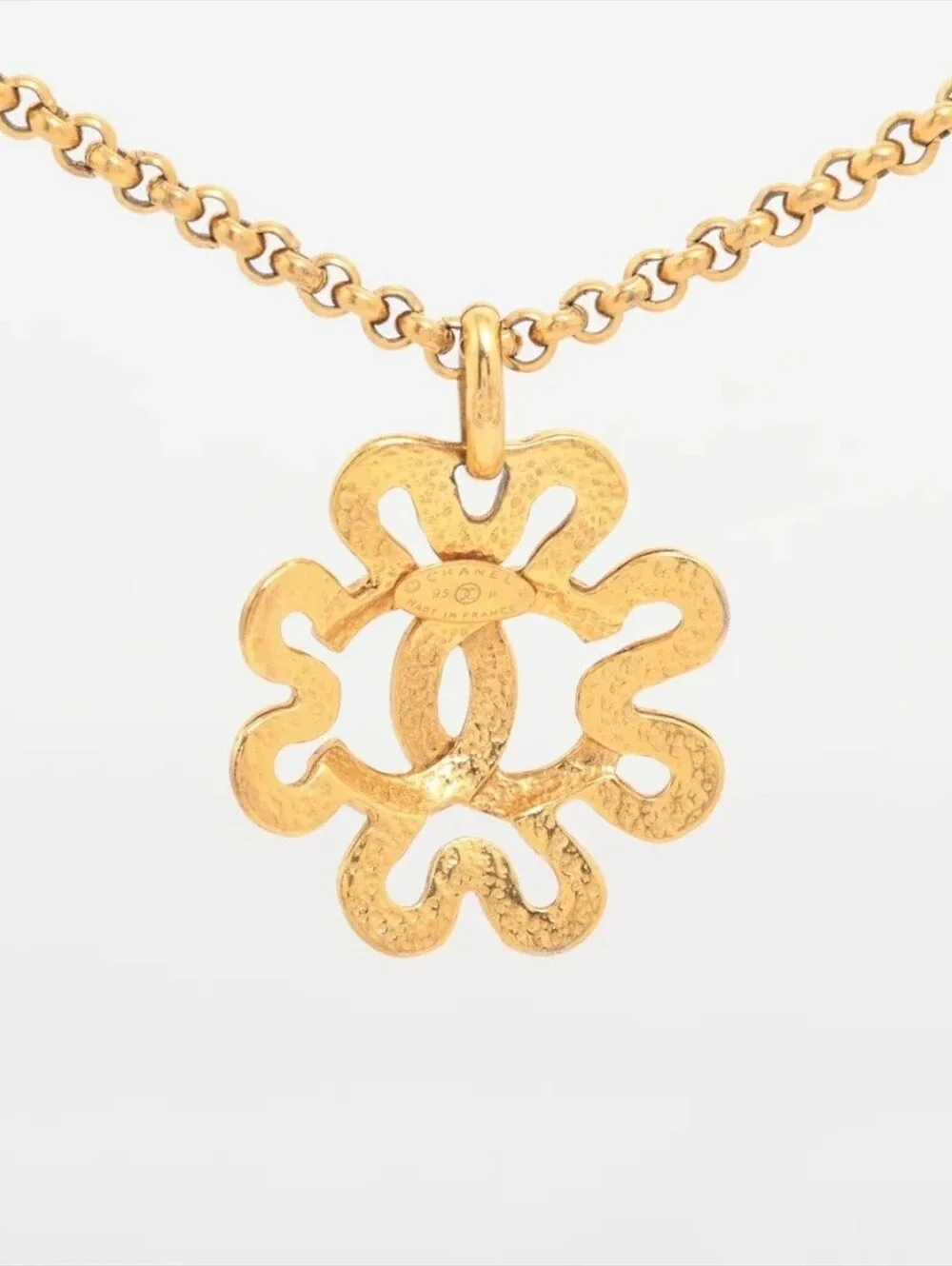 #105 - Chanel CC Coco Long Necklace Mark 95P Necklace GP - VINTAGE